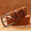 Belts Top Cow genuine leather belts for men luxury designer high quality fashion style vintage brown cowboy male belt 231101