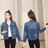 Kadın Ceketleri Büyük Boyu Kadınlar Temel 4xl 5xl 2023 Sonbahar Kısa Denim Uzun Kollu Günlük Kot Mavi Ceket Takım Giyim Üst R112
