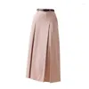 Skirts Ladies Elegant Fashion Large Hem Pleated Long Black Skirt Women Clothes Girls Korean Chic Casual Faldas Largas BPy9121