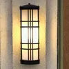 American Country Outdoor Wall Lamps Balkong Patio Door Courtyard Kiosk Lights Cylindrical Solar Garden Waterproof Wall Lamp