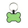 Dog Tag Keychains Creative Bone-Shaped DIY Food Grade Silicone Pet ID Card Pet Tags Keyring Keychain