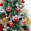 Other Event Party Supplies Christmas Pine Tree Ornament 6cm Christmas Tree Hanging Ball Pendant Red Green Gold Ball Ornaments Year Decoration 231102