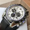 Fashionable Men's Quartz Watch 43mm Silver Dial med den ursprungliga importerade superrörelsen Multifunktionell elektronisk sport Sapphire Mirror Designer Watch