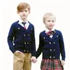 Pullover Arrival Knitted Cardigans For Boys England Style Double Breasted Coats Spring Autumn Navy Blue Teenage Uniform Girls Sweater 231102