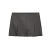 Jupes gris jupe plissée Shorts femmes taille haute jupe femme décontracté Bermudes Harajuku mode Streetwear Y2k
