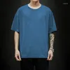 Magliette da uomo in cotone estivo Sirt Solid T-shirt da uomo oversize Five Alf Sort manica Casual Streetwear