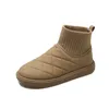 Veelkleurige fleece sokken schoenen dames wit zwart bruin leren katoenen laarzen dames buitensport enkellaarzen