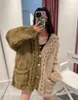 Frauen Strick Patchwork Warme Pullover Mantel 2023 Herbst Winter Mohair Temperament Wilden Strickjacke Jacke Outwear Weibliche