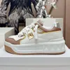 2023 mode Paar Dicke Sohle Schuhe Frühling Sommer Neue Mixed Farbe Lace Up Sneaker Unisex Komfort Freizeit Echtes Leder Casual schuh