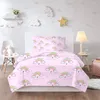 Bedding Sets Refreshing Series Rainbows Clouds Cute Set Super Soft Comfortable Cover For Beds Duvet Cartoon Pink