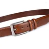 Ceintures Ceinture habillée en cuir véritable pour hommes Design cousu classique 38 mm Tailles grandes et grandes régulières