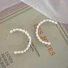 Hoop Earrings Fashion Korean Natural Freshwater Baroque Pearls 925 Sterling Silver Circle For Women Gift