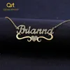 Hart met gepersonaliseerde naam ketting voor vrouwen Aangepaste gouden roestvrijstalen BlingBling hanger Personaliseer ICED OUT KETTING 22011254o