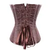 Bustiers corsets 섹시한 여자 섹시한 여자 지나치게 거친 코르셋 브라운 가루 가스 탑 접착제 뼈 허리 트레이너 스팀 펑크 고딕 고딕 양식 란제리 바디 셰이퍼 슬리밍