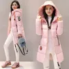 Женские падения в парке зима теплые средние длины витрины с капюшоном Parka Print Cotton Coats Corean Fashion Oversoat Casual Snow Casaco Puffer Jacket 231101