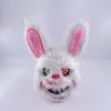 Party Masks Design Scary Neon Glowing Party Bloody Rabbit Cosplay Bunny Mask Halloween Carnival Costume Luminous Props Party LED Mask G1102