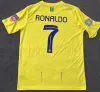 23 24 Al Nassr FC Maglie da calcio Ronaldo 2023 2024 Casa Giallo Trasferta Cr7 Gonzalo Mane Martinez Talisca Donne FANS Giocatore Versione Uomo Bambini Kit