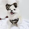 Dog Collars Style Pet Sequin Bowtie Dress Leash Walking Set For Small Dogs Chihuahua Schnauzer Teddy Pomeranian Bichon Yorkie GYL06