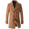 Männer Wolle Mischungen Männlichen Business Casual Graben Winter Mäntel Männer Zweireiher Kaschmir Lange Covercoats Jacken 231102