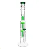 Hookahs Classical Glass Bong 19'' tall "Spoiled Green Speranza" double tree perc dome percolator water pipe