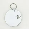 10pcs Bag Accessories Sublimation DIY White Blank MDF Hollow Out Paw Keychain Tag