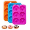 Silicone Donut Pan 6 Cavity Doughnuts Baking Moulds Non Stick Cake Biscuit Bagels Mould Tray Pastry Kitchen supplies Essentials 1102