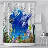 Shower Curtains Straight Marine Animal Digital Printing Curtain Waterproof Polyester Bathroom