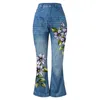 Jeans da donna Pantaloni lunghi in denim Pantaloni Jean 2023 Modello stampato Svasato Allentato Stretch Fondo a campana Y2k Abbigliamento 231101