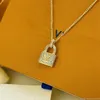 serratura Collane con ciondolo collana di design braccialetto Moda Donna oro argento Catena marchio lettera gioielli di design uomo donna accessori