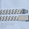 Handgjorda 15 mm bredd tre länkar VVS Moissanite Diamond Stone Womens Halsband 2023 Halsband Vitguldpläterad länkkedja