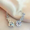 Ear Cuff Nkhog S925 Silver Drop Earrings For Women 26 D Color VVS1 Diamond Engagement Wedding Jewelry Gift 231101