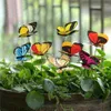 Decorative Flowers 3D Fake Butterflies Props With Stick Real Butterfly Appearance Living Room Home Garden Flower Pot Planter Decorations