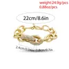 Link Bracelets Gold Silver Color Punk Cuban Crystal Chain For Women Simple OT Buckle Charm Bracelet Jewelry