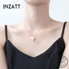 INZATT Real 925 Sterling Silver LOVE YOU Envelope Pendant Necklace For Fashion Women Fine Jewelry Cute Accessories LJ2010092863