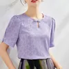 Blouses Femmes Blusa Mujer Moda 2023 Été Vintage Femmes Vêtements Chemisier En Mousseline De Soie Pour Femmes Solide À Manches Courtes Hauts Lâche O Cou Chemises