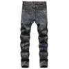 Jeans pour hommes #1375 Déchiré Hommes Slim Straight Distressed Vintage Male Patchwork Denim Joggers Détruit Motocycle RetroMen's