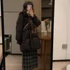 Kvinnors dike rockar vinterjacka kvinnor puffer bubbla kappa överdimensionerade lösa långa ytterkläder med huva koreansk mode 2023 parkor