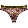 Underpants Men's Sexy Leopard Convex Pouch Briefs Letter Print Underwear Male Lingerie Sports Panties Fitness Low Waist T-back