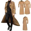 Misto lana da uomo Trench lungo da uomo Tinta unita Manica lunga Tempo libero Cappotto cardigan con bottoni bavero Cappotto mantello da lavoro S-2XL 231101