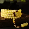 Bracelet en ambre naturel pour hommes et femmes, pierres précieuses de guérison, bijoux fins, véritable baltique, 108 perles Mala, collier