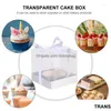 Envoltura de regalo Envoltura de regalo 10 piezas Caja de embalaje de pastel Contenedores transparentes Transporte Contenedor Portador Cupcake Drop Entrega Hogar Jardín Parte festiva Dhy9U