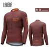 سباق السترات Lameda Men Mountain Riding Riding Jacket Spring Autumn Fleece Warm Dark Long Sleeved Cycling Wear Winter Top Road Jersey مع جيب