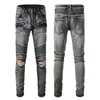 Men's Jeans American Street Ripped Pleated Men Vintage Washed Gray Zipper Trouser Boyfriend Casual Beggar Pencil Denim Pants