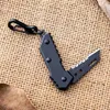 Liten vikning kniv bärbar campingkniv multifunktion rostfritt stål serrate fickkniv EDC Tool Mini Cutter Black Blades Fruit Knifes