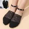 Women Socks Pearl Lace Thin Cotton Boat Sock Summer Anti-Slip Ankle Breathable Sweet Sexy Invisible