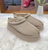 Pantofole Tazz da donna Ciabatte in pelliccia Tasman Classico seme di senape Stivale ultra mini con plateau Slip-on Les Petites Guarnizione in lana scamosciata Designer invernale ai Taglia Scarpe di cotone caldo