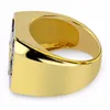 Anillos de clúster Hip Hop Luxury Full Cubic Zirconia Out Bling Golden Ring Gold Color Material de latón Estrella Macho Rock Joyrycluster Clustercluste