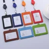 حاملي البطاقات 1pc Business Bank ID Holder Cover Leather Cover Women Men Student Bus Bus Bus Transluction