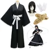 Bleach cosplay kuchiki rukia perucas e quimono uniforme traje de halloween para mulher morrer pa anime roupas disfraz hombre cosplay