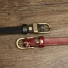 Belts 18CM Thin Genuine Leather for Women Luxury Copper Buckle Cowskin Female Belt Simple Waist For Jeans Candy Color 231101